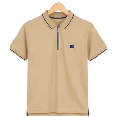 Beige Burberry Textured Dri-Fit Polo!