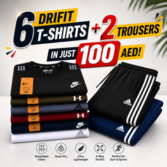 8 Branded Items! 6 Drifit T-Shirts + 2 Adidas Trousers!!!