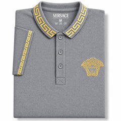 Grey Color Versace Polo T-Shirt!