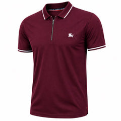 Maroon Burberry Textured Dri-Fit Polo!