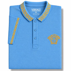Sky Blue Color Versace Polo T-Shirt!