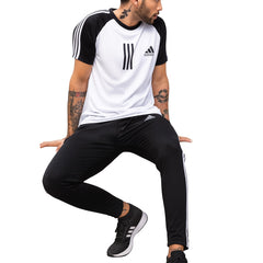 White & Black Adidas Shirt+Trouser Track Suit!