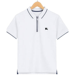 White Burberry Textured Dri-Fit Polo!!