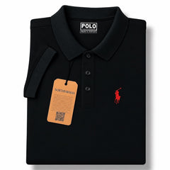 Black Color Pony Polo T-Shirt!
